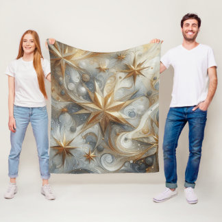 Kunstwinterscène en sneeuw- en ijskristallen vastl fleece deken