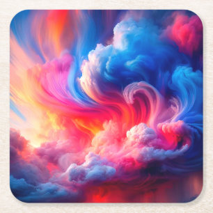 Kunstwolken Vierkante Kartonnen Onderzetter
