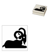 kunstzegel van ram silhouette rubberstempel (Gestempeld)