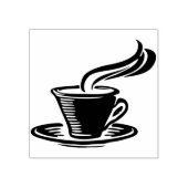kunstzegel voor koffiekoppen 	rubberstempel (Afrduk)
