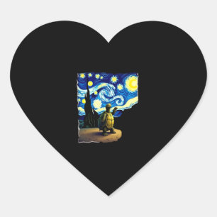 Kunstzinnig Schildpad T-shirt Starnacht Schildpad Hart Sticker