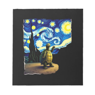 Kunstzinnig Schildpad T-shirt Starry Night Schild Notitieblok