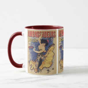 Kunstzinnige Art Nouveau-danser Frans poster Mok