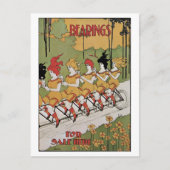 Kunstzinnige Art Nouveau Omslag, Tandemfiets Briefkaart (Voorkant)