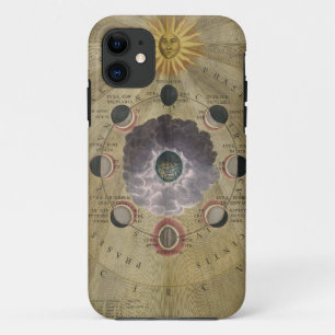 Kunstzinnige fasen van de Maan grafiek - selenogra iPhone 11 Hoesje