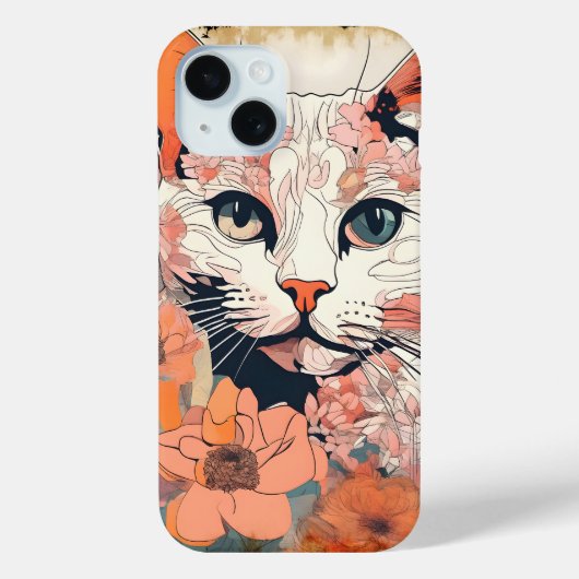 Kunstzinnige Kat Case-Mate iPhone Case (Achterkant)