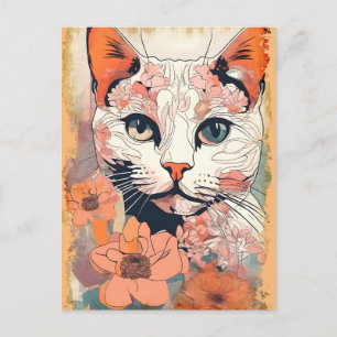 Kunstzinnige Kat Feestdagenkaart