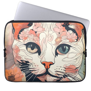 Kunstzinnige Kat Laptop Sleeve