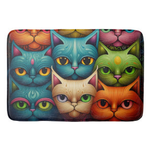Kunstzinnige Kattenfamilie Badmat