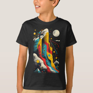 Kunstzinnige klimmer op abstracte kunst klimmen t-shirt