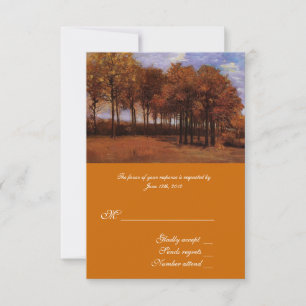 Kunstzinnige RSVP-kaarten voor herfstbruiloften. RSVP Kaartje