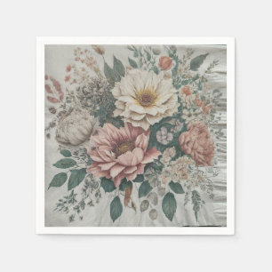 Kunstzinnige servetten met bloemen ontwerp
