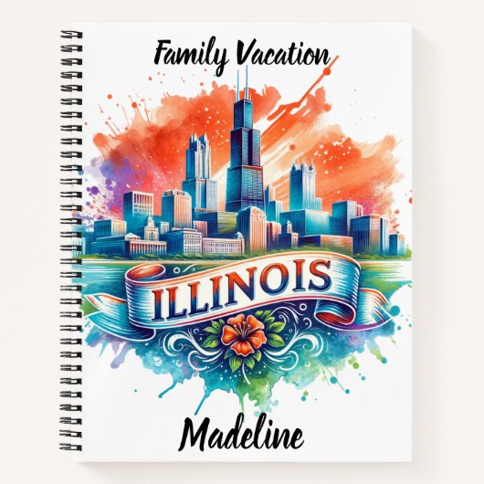 Kunstzinnige skyline van Illinois Notitieboek (Voorkant)