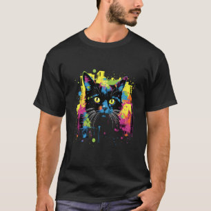 Kunstzinnige Snorharen Stedelijke Katten Tekening T-shirt