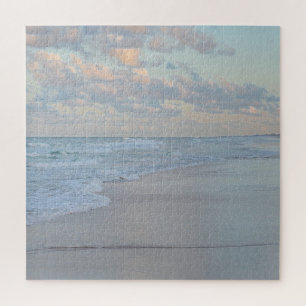 Kunstzinnige vierkante zonsopgang op het strand me legpuzzel