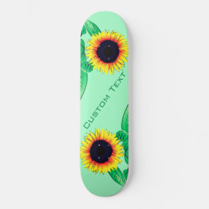 Kunstzonnebloemen - Jouw tekst toevoegen / kleuren Skateboard
