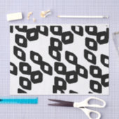 Kunstzwart-wit grote diamantpatroon textuur tissuepapier (Craft)