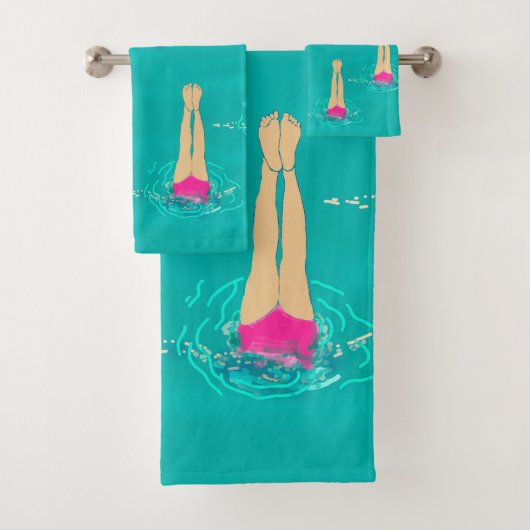 Kunstzwemmers - zwemmen onder water bad handdoek (Insitu)