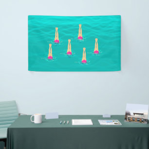 Kunstzwemmers - zwemmen onder water spandoek