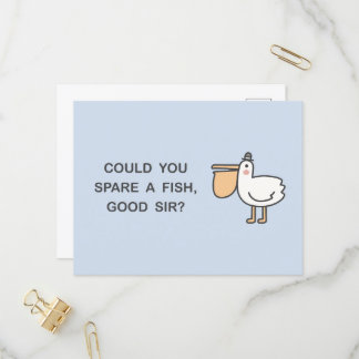 Kunt u een vis sparen, goede meneer? uitnodiging briefkaart