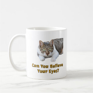 Kunt u geloven dat uw eyes Cute Cat Art Koffiemok