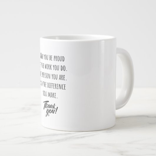 Kunt u trots zijn op uw werk? extra grote beker (Voorkant rechts)