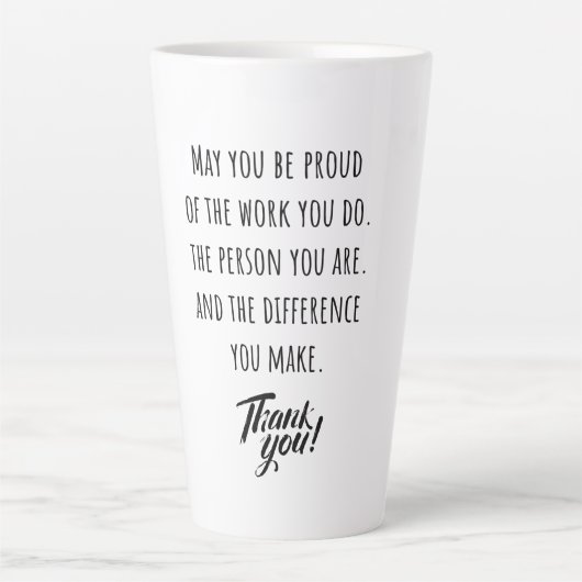 Kunt u trots zijn op uw werk? latte mok (Voorkant)