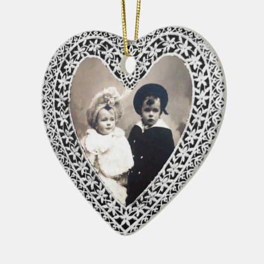 KUPID-LACE HEART FOTO-TEMPLATE KERAMISCH ORNAMENT (Links)