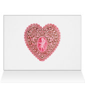 KUPID LACE HEART SILK FUCHSIA CLOTH, Pink Red (Binnen Horizontaal (Boven))