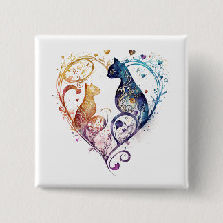 kuraudea een schattige kattenhartvormige Button