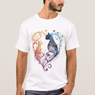 Kuraudea is een schattig bloeiend kattenhart T-Shi T-shirt