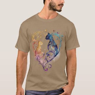 Kuraudea is een schattig bloeiend kattenhart T-Shi T-shirt