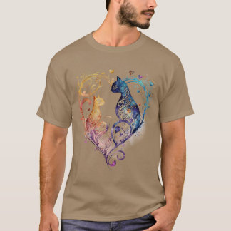 Kuraudea is een schattig bloeiend kattenhart T-Shi T-shirt