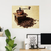 Kurbel Kaffeemühle Poster (Thuiskantoor)