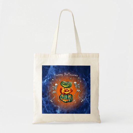 Kürbispyramide mit Skeletten Tote Bag (Voorkant)