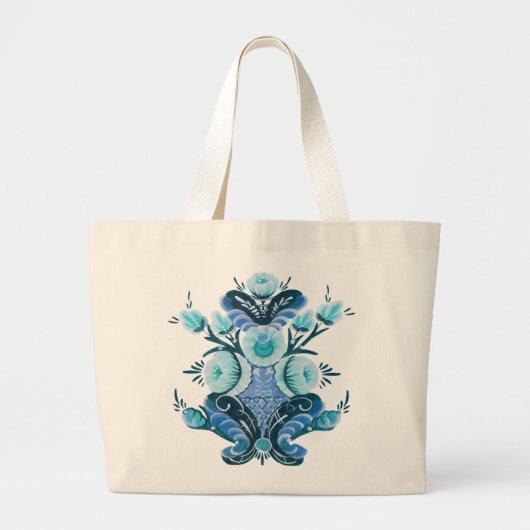 Kurbits Flower design Grote Tote Bag (Voorkant)