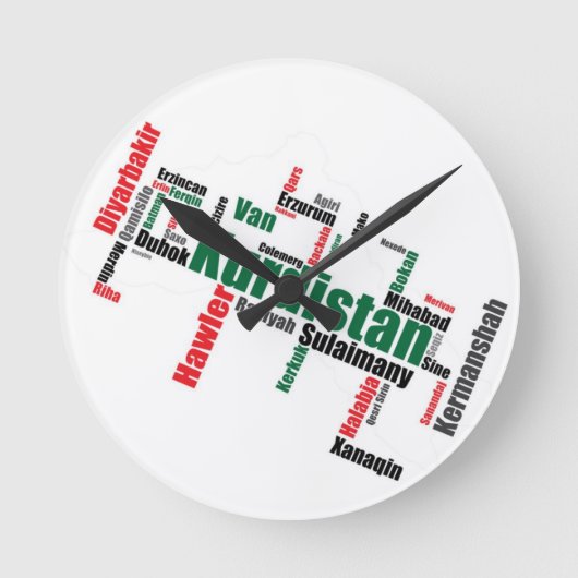 Kurdistan City Clock Ronde Klok (Voorkant)