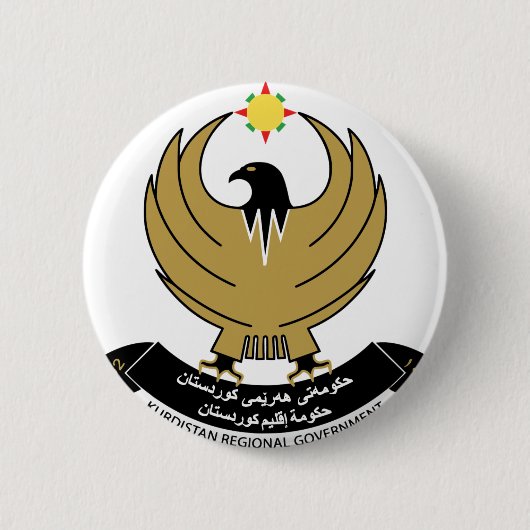 kurdistan embleem ronde button 5,7 cm (Voorkant)