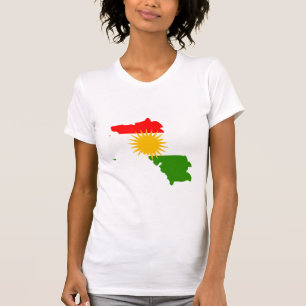 Kurdistan Flag Map, volledig formaat T-shirt