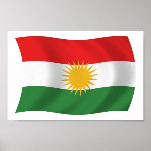 Kurdistan Flag Poster Print (Voorkant)