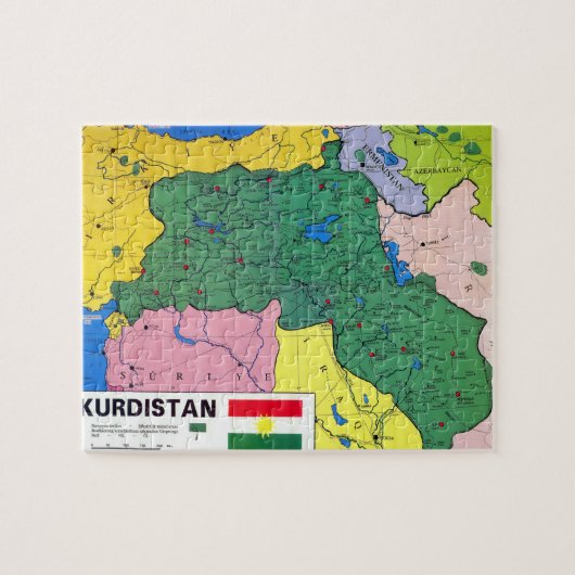 KURDISTAN MAP Puzzle Exclusief Legpuzzel (Horizontaal)