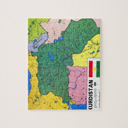 KURDISTAN MAP Puzzle Exclusief Legpuzzel (Verticaal)