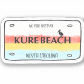 Kure Beach Licentie Bord Vinyl Sticker (Voorkant)