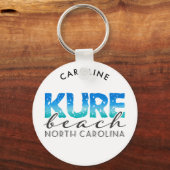 Kure Beach North Carolina Name Distered Sleutelhanger (Voorkant)
