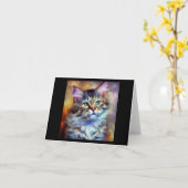 Kurilian Bobtail Cat Kaart (Gele Bloem)