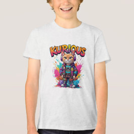 Kurious Manga Cat Tri-Blend Shirt