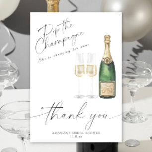Kurk de champagne - dank je bruidsfeest bedankkaart