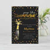 Kurk de champagne feest uitnodiging (Staand voorkant)