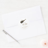Kurk de champagne, ik verander mijn achternaam! ronde sticker (Envelop)