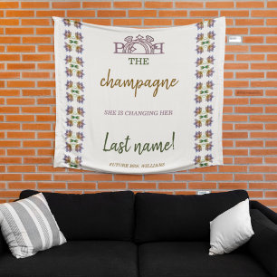 Kurk de champagne-veranderende achternaam Bruidsdo Wandkleed